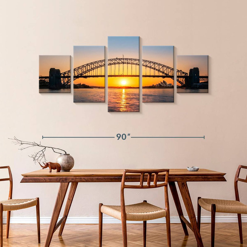 Lever du soleil sur le pont du port de Sydney, H 42 po x l 92 po