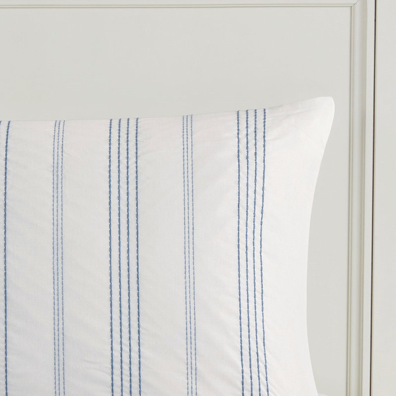 Housse de couette en coton double / grand - 5 pièces de style moderne avec fermeture à boutons et couvre-oreillers décoratifs multicolores contrastants