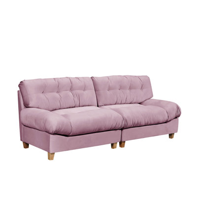 Rose, 90,5 po avec 2 coussins, matériau de velours, pour le salon, la chambre à coucher, le bureau, le velours en nuage minimaliste de perfectionnement d'appartement, appartement, embellissement de bureau