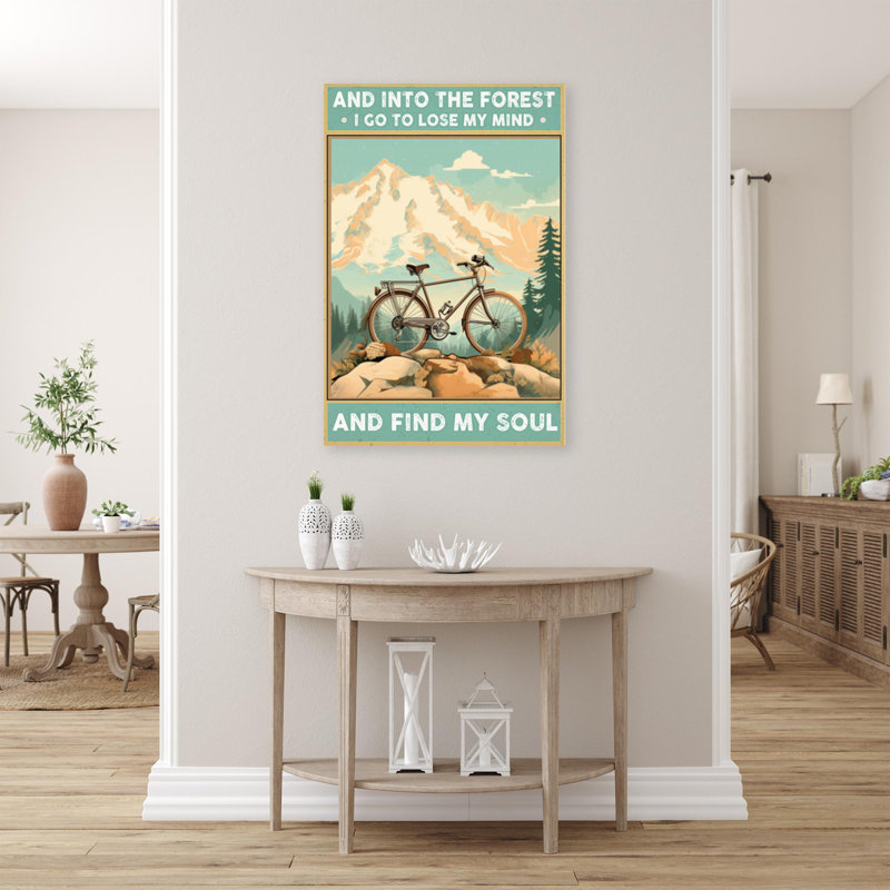 «Bicycle And Into The Forest 1», reproduction sur toile, H 20 po x l 16 po x P 1,25 po
