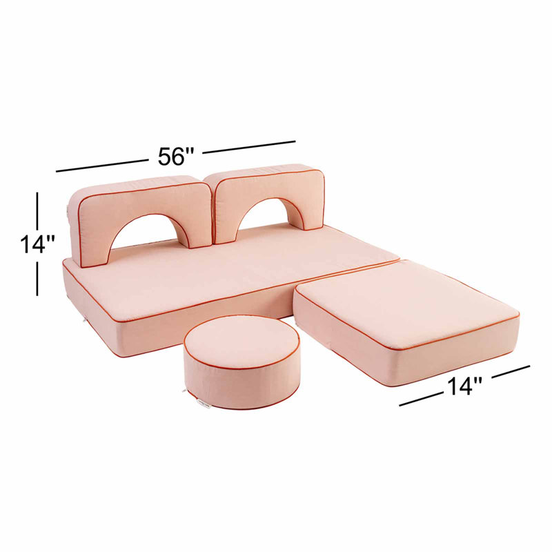 Pile d'oreiller modulaire Delvina, Rose