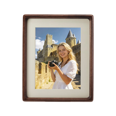 Solid Walnut Wood Picture Frame 10 Inch, Brown, Fits 8 x 10 and 6 x 8 Inch Photos, Acrylic Front, Tabletop & Wall Mount