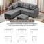4 Seater Fabric Corner Sofa 