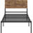 Twin Metal Bed Frame with Storage Headboard, Wood Shelf & Underbed Storage-129489443