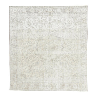 Distressed One-of-a-Kind 9'2X10'1 Hand Knotted Area Rug