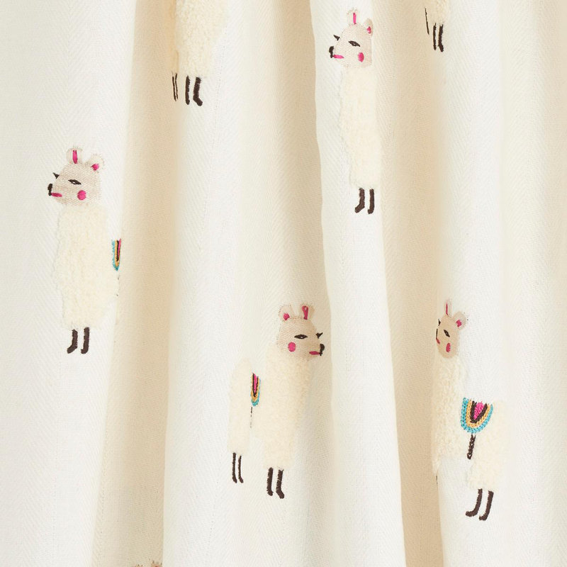 Llama Embroidery Fabric