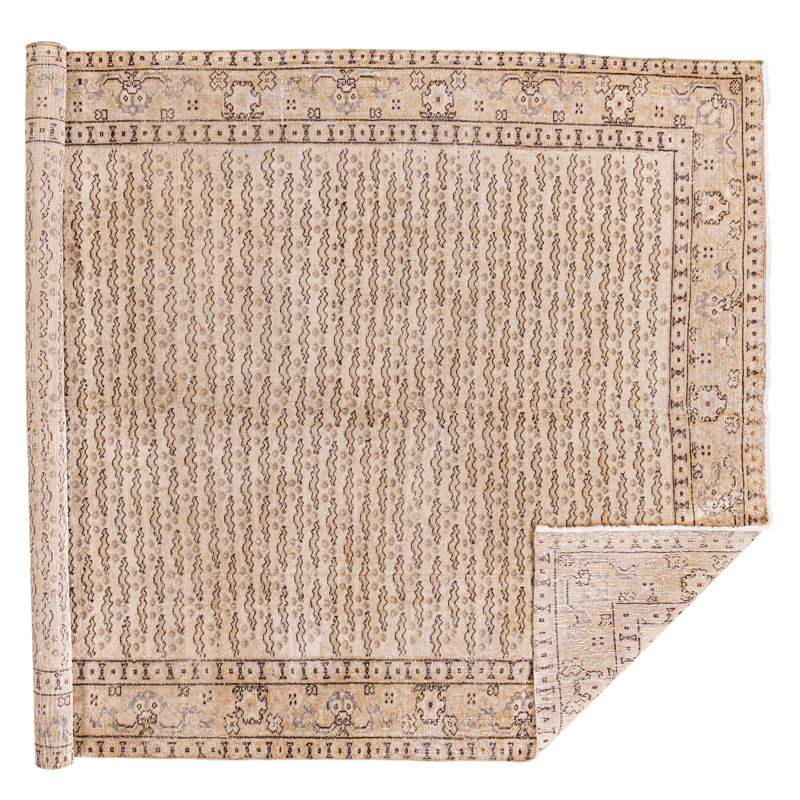 Tapis tribal turc anatolien rétro fait à la main 6 x 10 Vintage