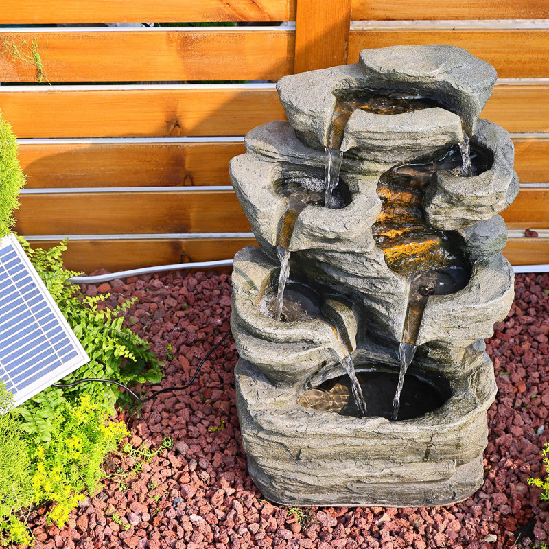 Chelonda Hand Crafted Weather Resistant Floor Fountain with Light