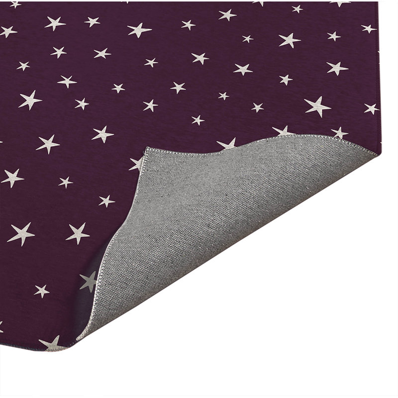 Tapis de cuisine Starry Night, Rectangulaire 2 pi x 3 pi, Aubergine Starburst