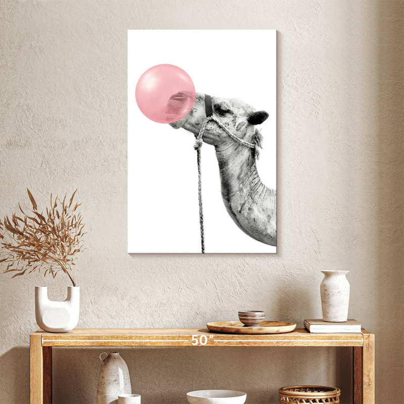 Pop Bubble Gum Camel, 36" H x 24" W