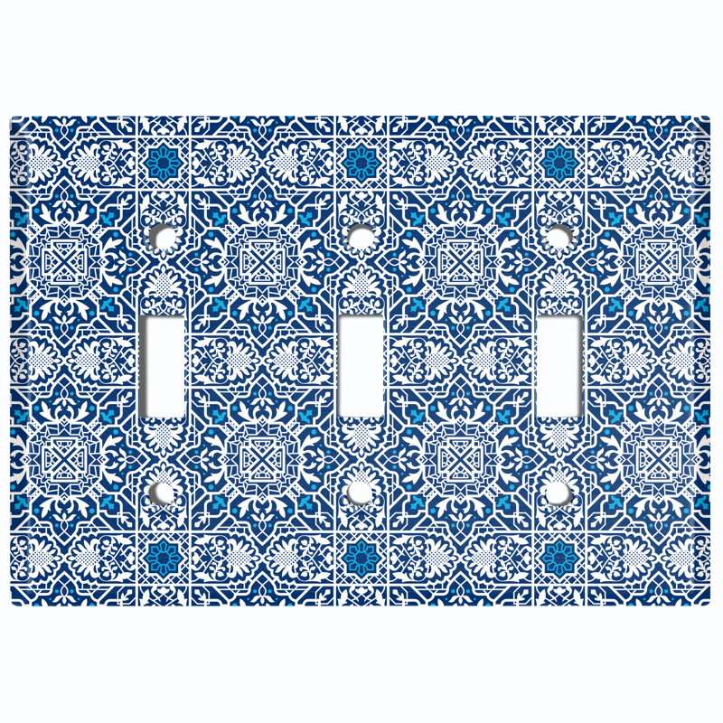 Patterned 3 - Gang Toggle Light Switch Standard Wall Plate