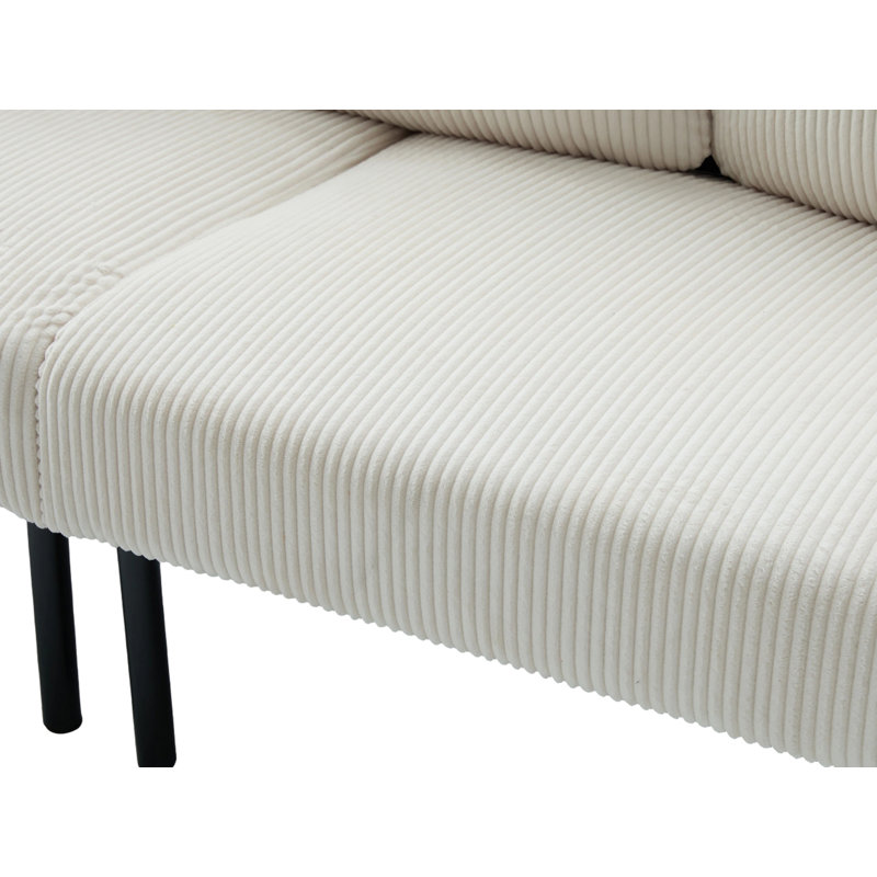 Causeuse à accoudoirs arrondis de 67 po de largeur, Beige