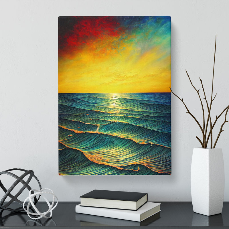 CAN-V0523-2220X Seascape Painting In Colour Vol.1 - Wrapped Canvas Print, 50cm H x 35cm W x 3cm D