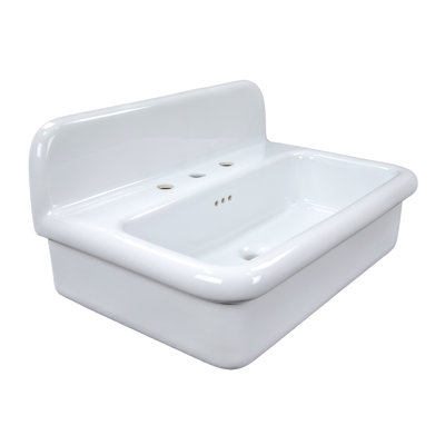 Victorian Nantucket Sinks 27.75'' Fireclay Specialty Bathroom Sink with Overflow