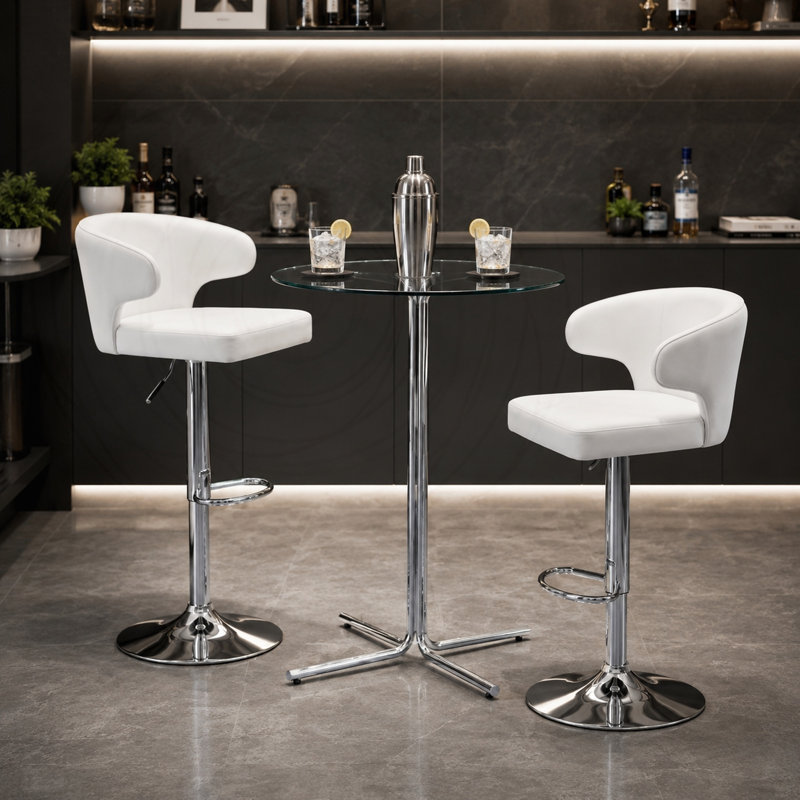 Ensemble de table de bar moderne 3 pièces avec 2 tabourets pivotants