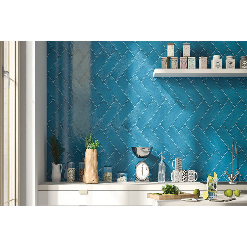 4" x 12" Ceramic Tile, Blue