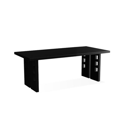Black Rectangular Solid Wood Writing desk