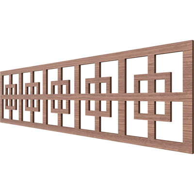 47"W x 12"H x 3/8"T Cambridge Fretwork Moulding, Walnut
