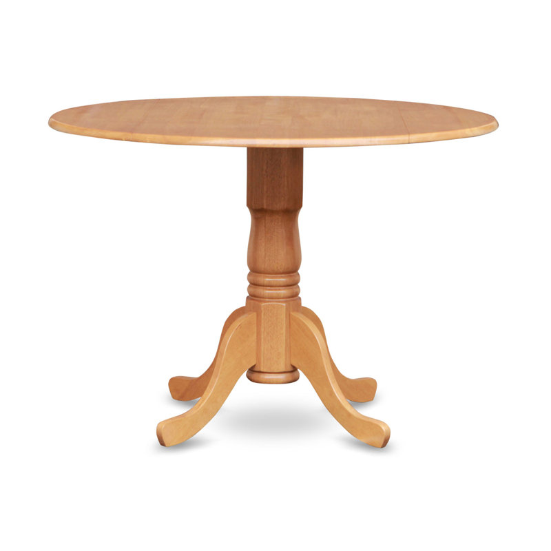 Oak Finish Round Drop Leaf Dining Set with 4 Chairs