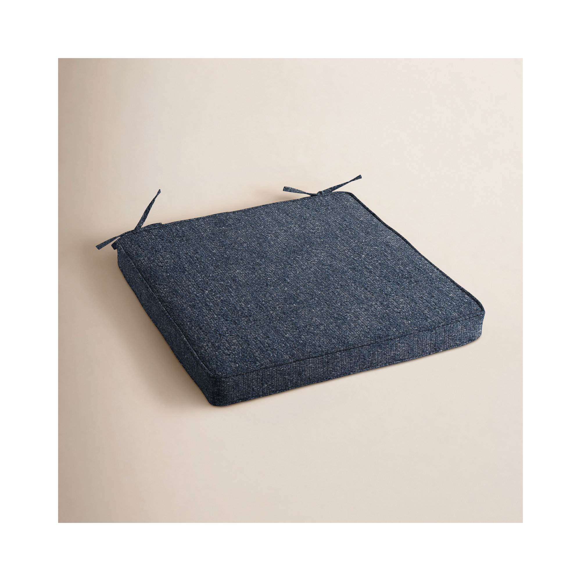 Sunbrella Boucle Indoor/Outdoor 3'' Dining Chair Seat Cushion, Improve Indigo Sunbrella®, 19" x 19"
