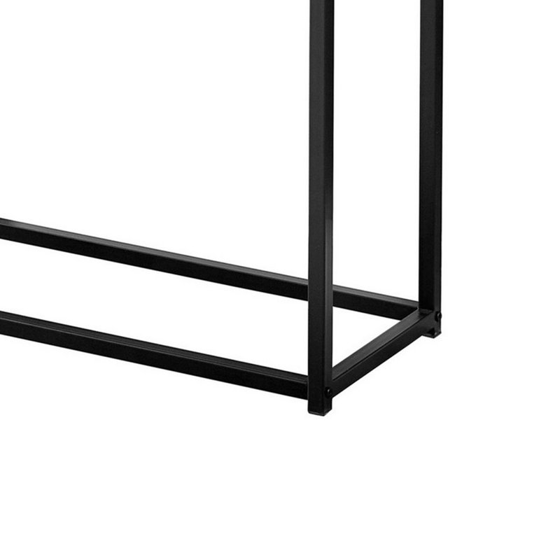 Accent Table, Console, Narrow,  Storage Drawer, Laminate, Metal, Contemporary,, Noir, Gris