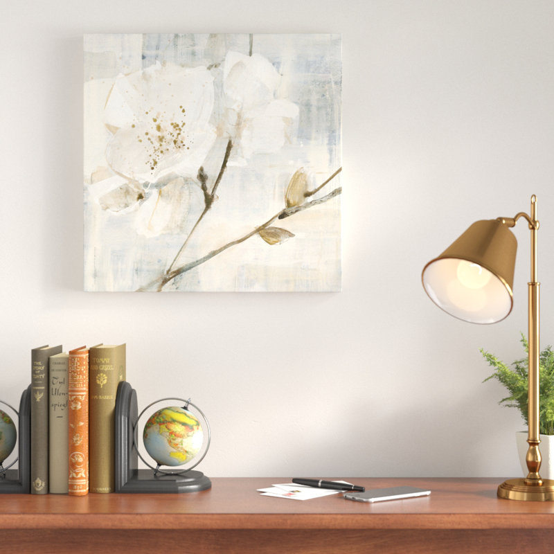 « élégance i grège », reproduction de peinture à l’acrylique sur toile, H 18 po x l 18 po x P 1 po, Toile tendue