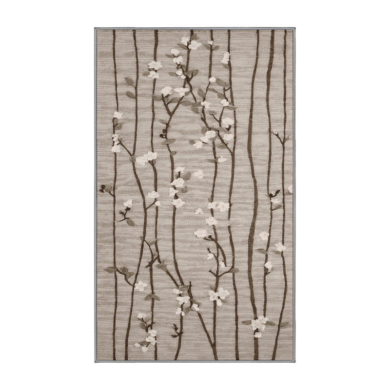 Machine Washable Gray Area Rug, Rectangle 7' x  10'