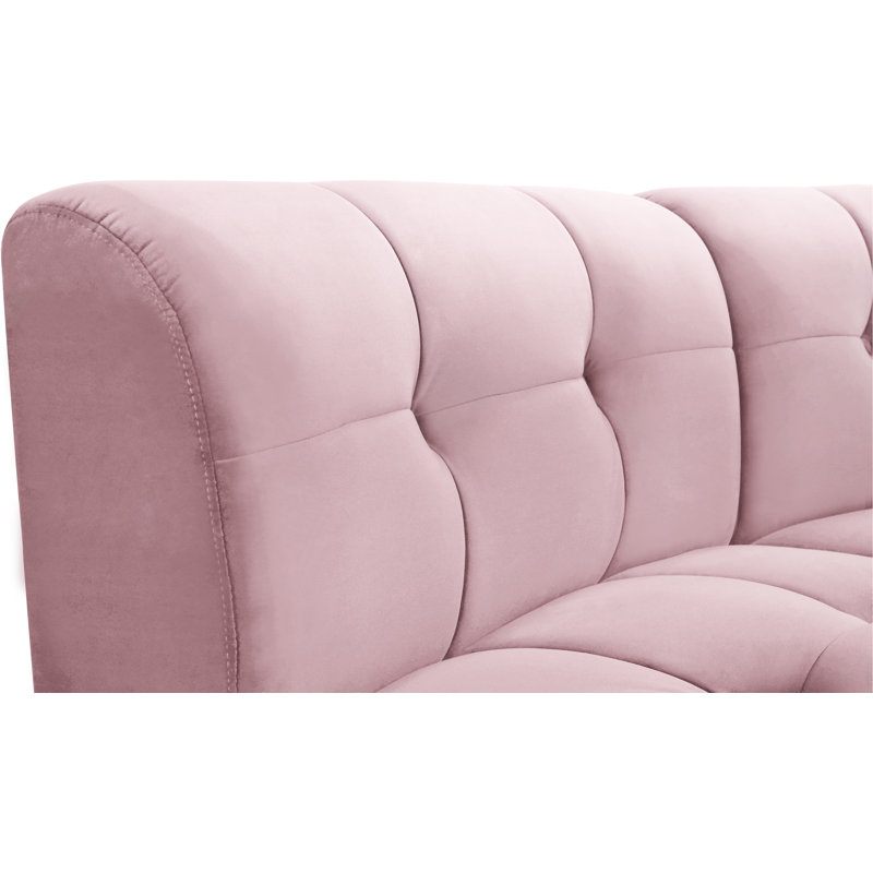 Jedson Velvet Sectional Symmetrical, Pink Velvet