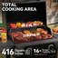 Royal Gourmet Electric Grill with Side Shelves, Grey & Black