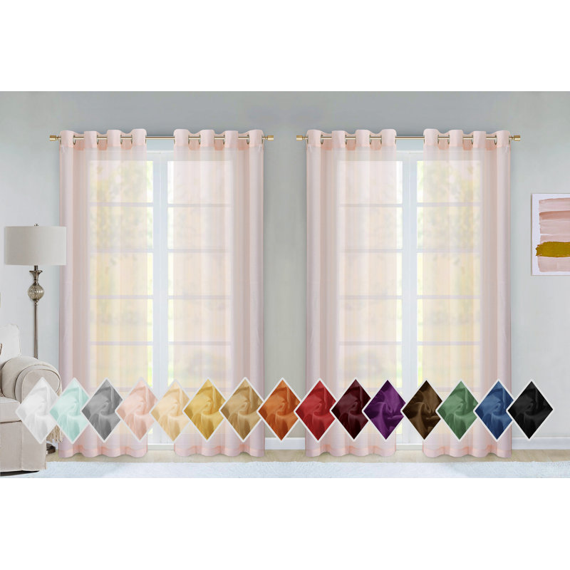 Gwenith Sheer Curtain Pair, Blush