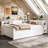 L-Shaped Daybed with Trundle, Storage Drawers, Side Shelves, and Integrated Desk for Multi-Functional Living-844735297-844735296