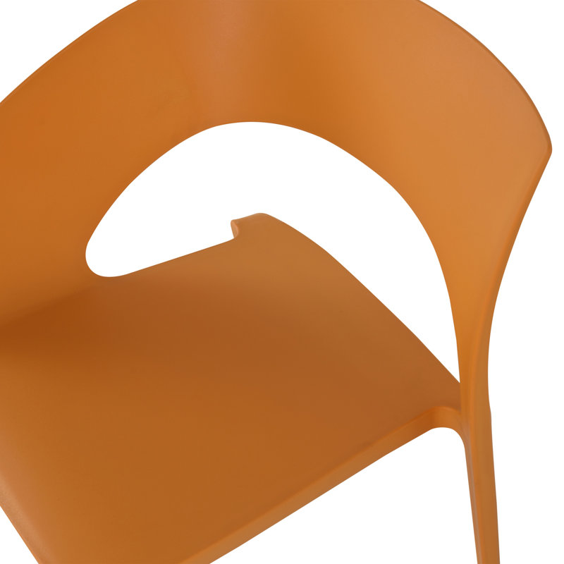 Ensemble de 4 chaises d'appoint modernes PP, Orange