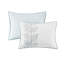 Courtepointe réversible avec broderie florale bleue, double / grand, microfibre, 2 taies décoratives blanches de style frais, brodée et douce-117409807-117409808