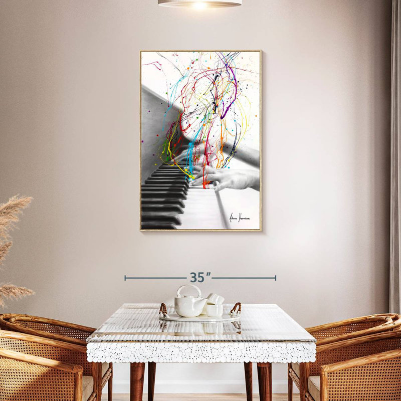 Piano Performance, Floating Frame Natural Wood, 29" x 43"