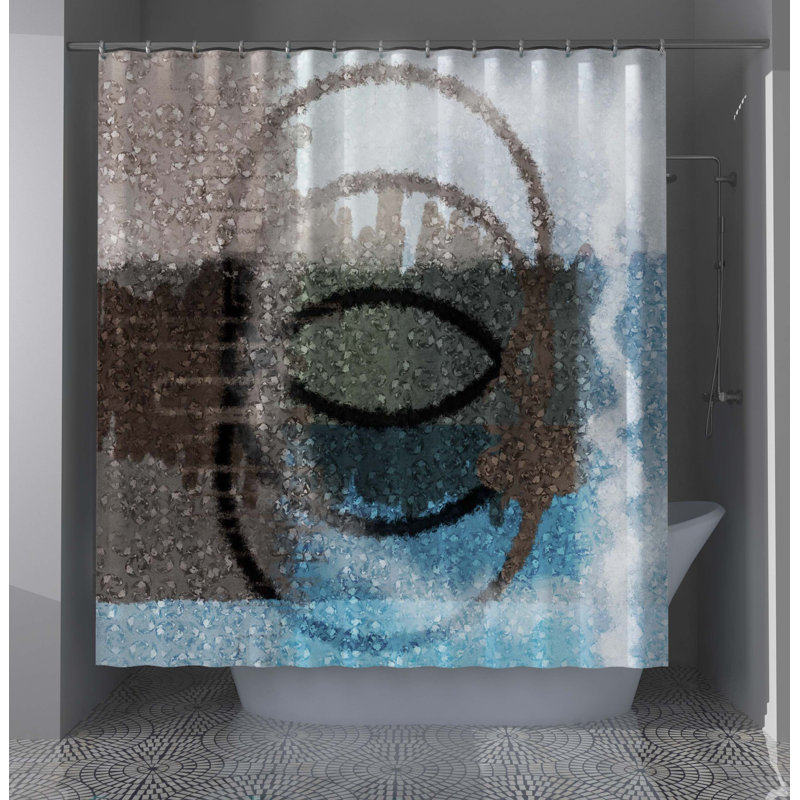 Rideau de douche à motif abstrait Lalise