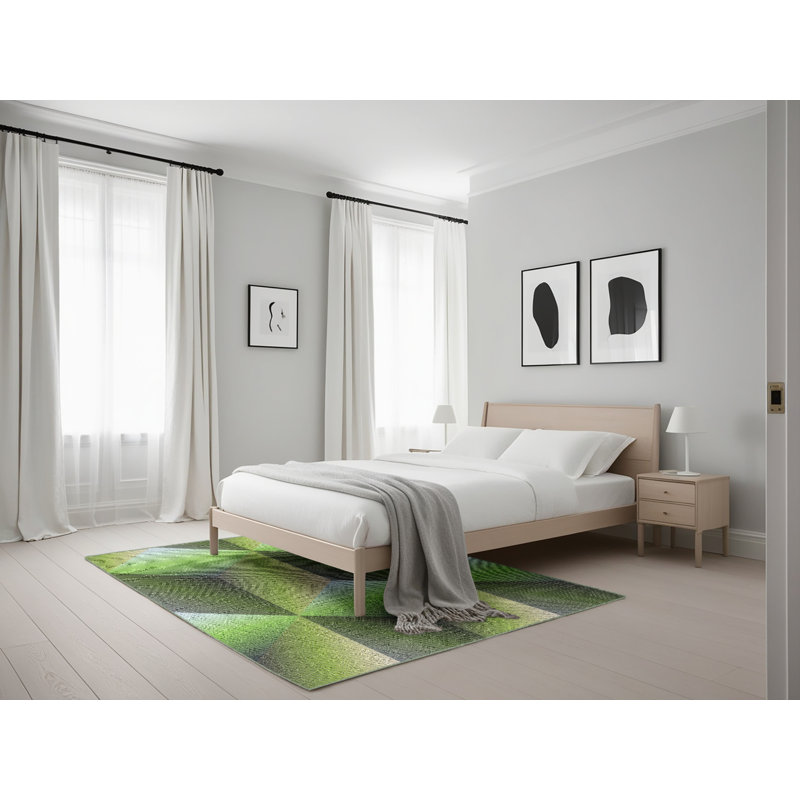 Tapis de zone verte à motifs légers, Rectangle 5 pi x 7 pi