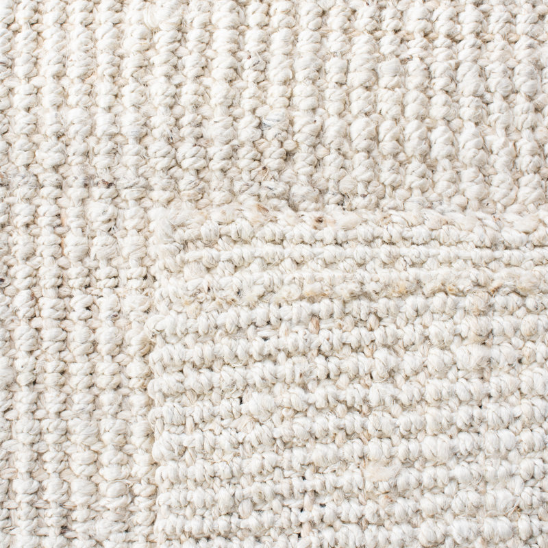 Tapis en jute tissé à la main Estrin, Rectangle 8 pi x 10 pi, Bleach