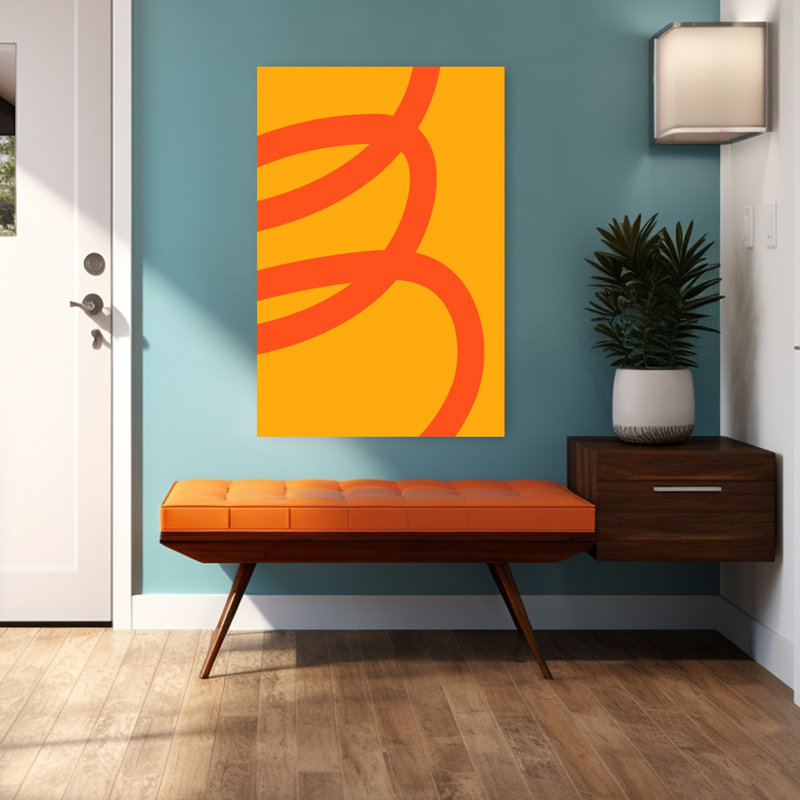 Funkycurvesno01, art abstrait contemporain audacieux, H 48 po x l 32 po