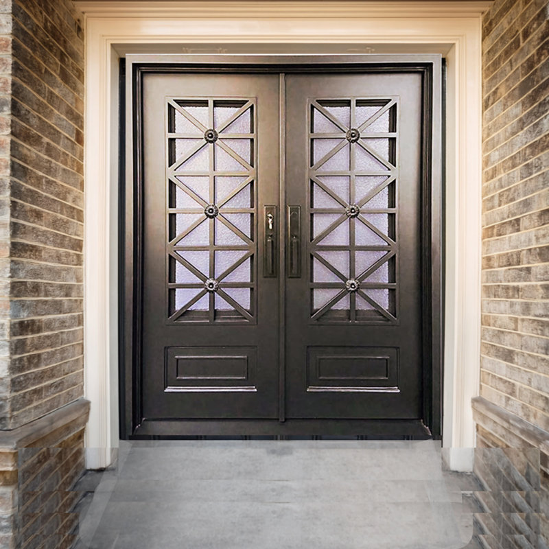 Iron Aster French Double Doors