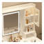 Grande coiffeuse avec miroir, 6 tiroirs et tablettes, bureau de commode