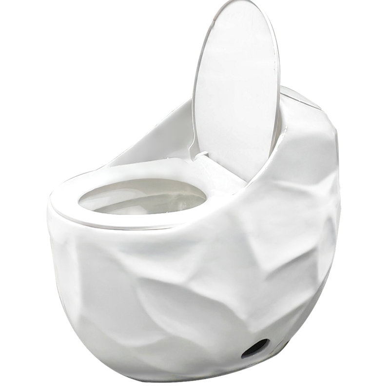 Toilette simple à chasse d'eau brillante 1,28 en forme d'œuf - Design unique, médiocre, siège à dégagement rapide, fonction, porcelaine sans soudure, eau, hauteur standard ergonomique pratique et esthétique
