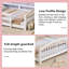 Lit double Montessori avec garde-corps et lattes, bois massif, facile à assembler pour les enfants - blanc-731645966-731645967