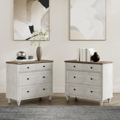 Scarlett Mid-Century Modern 3-Drawer Nightstand