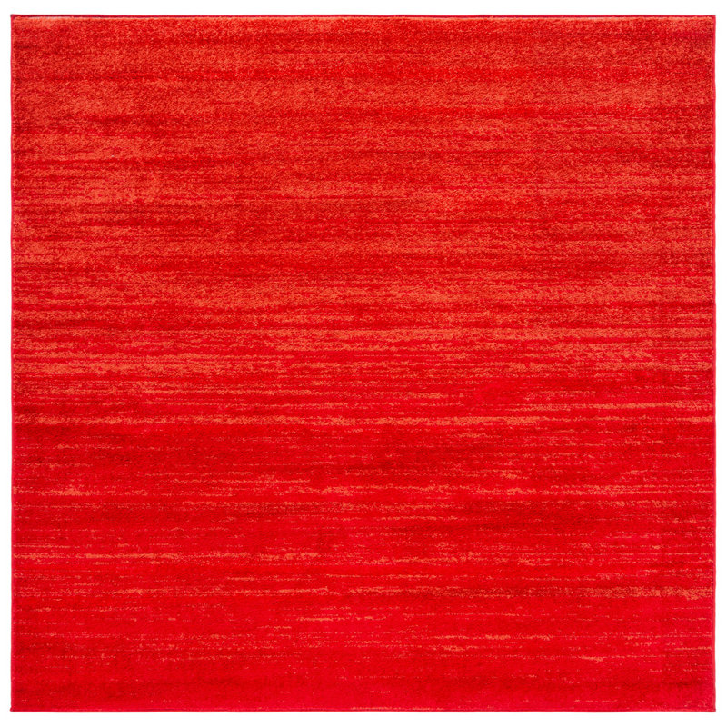 Aliceson Area Rug in Red/Gray, Square 6'7"