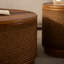 Table basse ronde en rotin avec rangement amovible