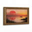 Art mural en toile noyer doré encadré pour le salon, la chambre à coucher, le bureau ou le vestibule - Décoration murale décorative avec lac Sunset-129048571-129048580