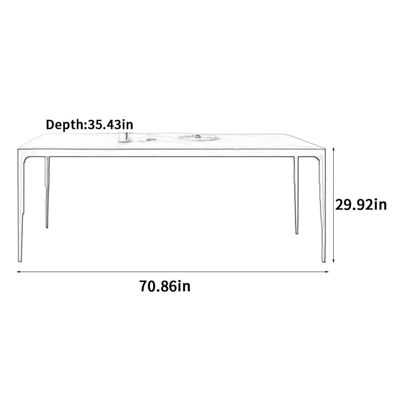 Table de salle à manger Light, H 29,92 po x L 70,86 po x l 35,43 po