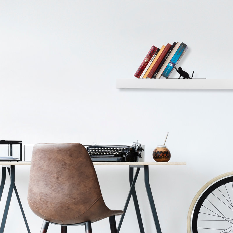 Serre-livres en métal durable, noir, 10,0 x 4,9 x 4,7 pouces | Fabrication 100% métal, épaisseur: 0,05 po | Conception élégante et fonctionnelle pour organiser des livres, des magazines et plus encore, parfaite pour la maison ou le bureau