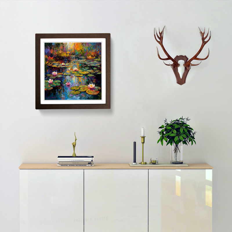 Water Lily Pond Fauvism - Framed Print, Walnut