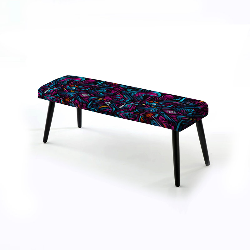 Banc rembourré géométrique Poupart Techno Tribal Fusion